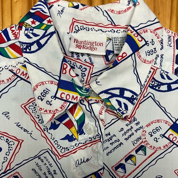 Huntington Ridge nautical Vintage Button Down Shirt - Picture 3 of 9